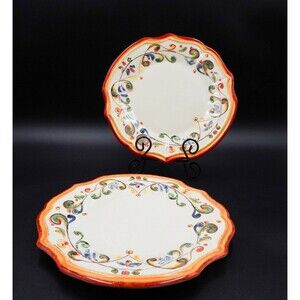 Sur La Table Mara Pattern Dinner Plates 11 Inch Made in Italy Set of 2